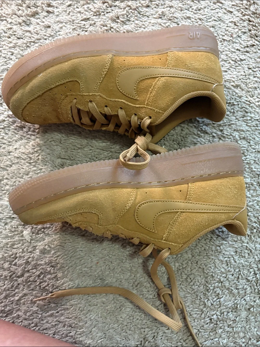 Nike Kids Suede Low-Top Sneakers in Wheat/Tan
